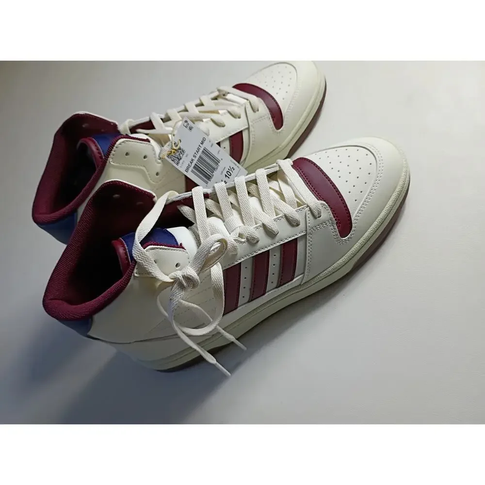 Adidas Breakstart Mid White Burgundy Retro Sneakers